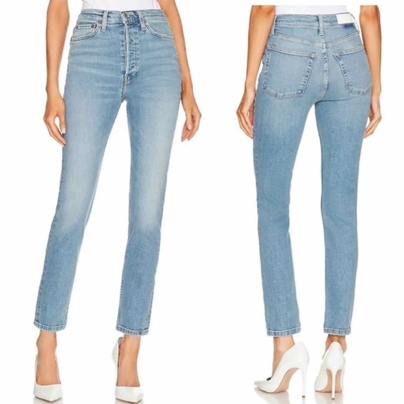 RE/DONE Ultra High Rise Skinny Button Fly Size 30 Dawn - Picture 7 of 12